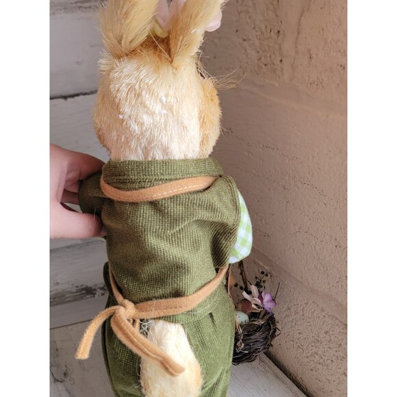 Pier 1 sisal Easter Bunny rabbit spring 21" spring bottle girl flower picking eg - Picture 11 of 11